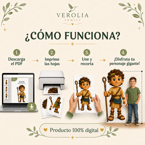 15 personajes bíblicos gigantes de 1,40 m para imprimir – PDF digital